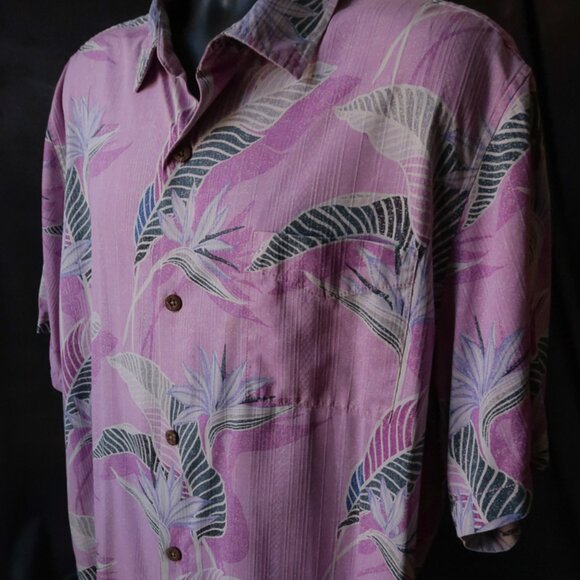 Tommy Bahama IslandZone Lavender Bird of Paradise Silk Camp Shirt (XXL) 🌴 - Picture 8 of 8